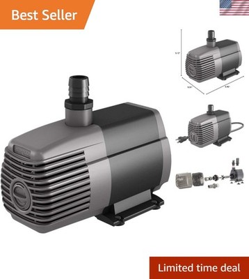 Energy Efficient 1110 GPH Submersible Pump for Indoor/Outdoor Aquatic Systems