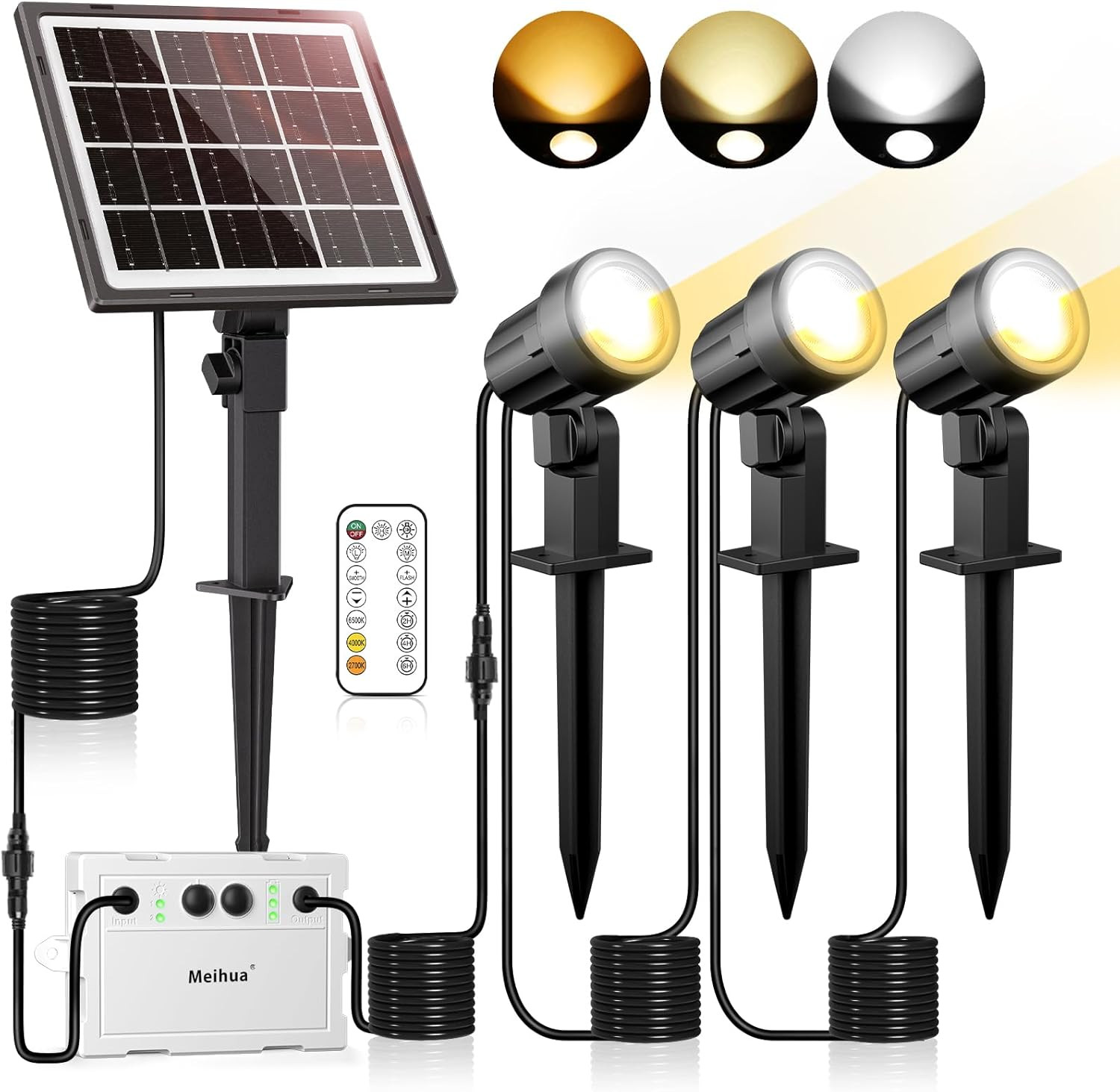 Faretti Solari Esterno Zero Bolletta - Luce IP66 3 Colori con Telecomando