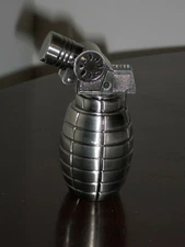 VICTORY Torch Novelty Grenade Chrome Color Butane Lighter 3" Tall NEW