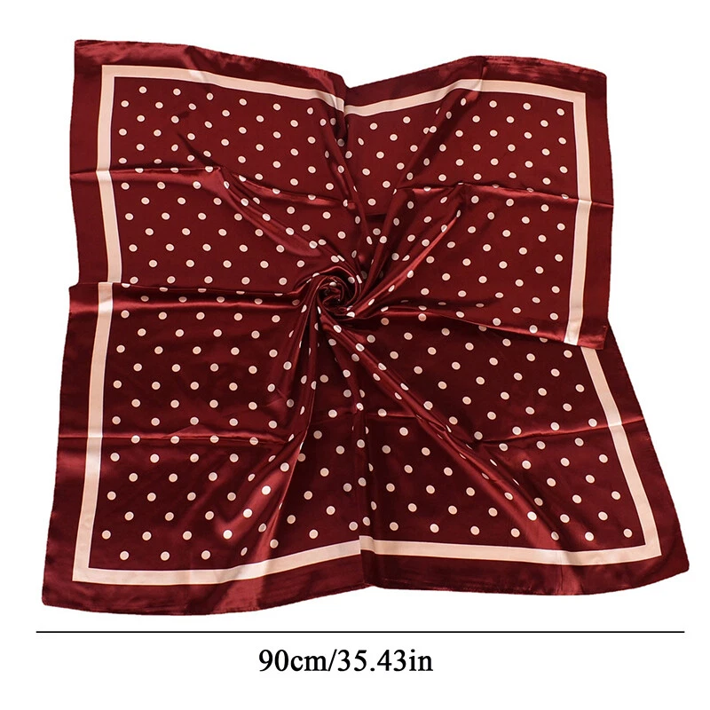 Pañuelo para la cabeza bufanda de seda imitado hecho a mano multifuncional silenciador pañuelo para el cabello Foto 3 de 4