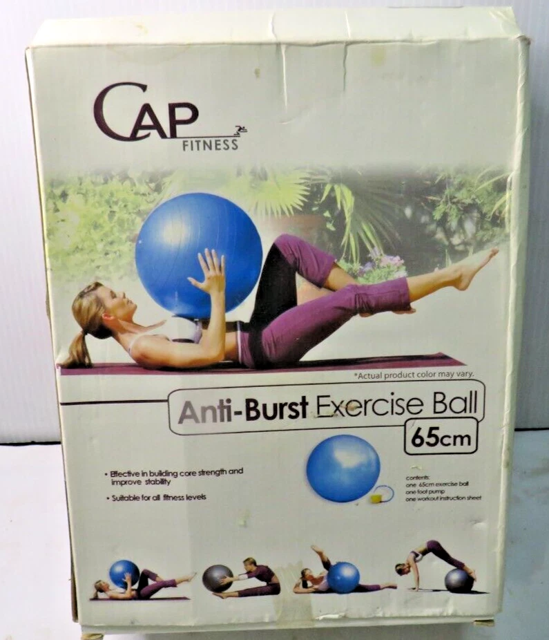 Anti Burst Exercise Ball Build Core Strength Back ABS Pump 65cm Cap Fitness new - Image 2 of 4