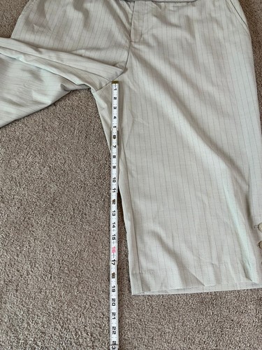 Merona Women's Wide Leg Pinstriped Capri Size 22W Beige Decorative Buttons NWT - Picture 7 of 11
