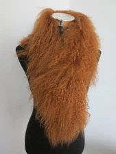 100% Genuine Mongolian lamb fur scarf /fur collar/ fur wrap /brown women's cape