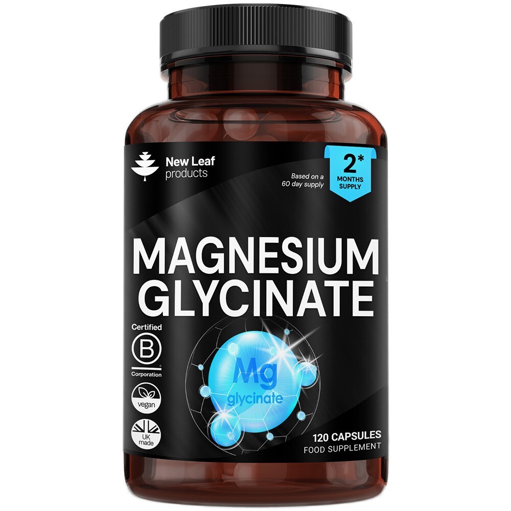 Magnesium Glycinate Capsules High Strength 1040mg Fatigue Bone Health 120 caps