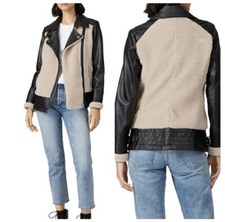 Slate & Willow Faux Sherpa Aviator Leather Jacket Size Xxl