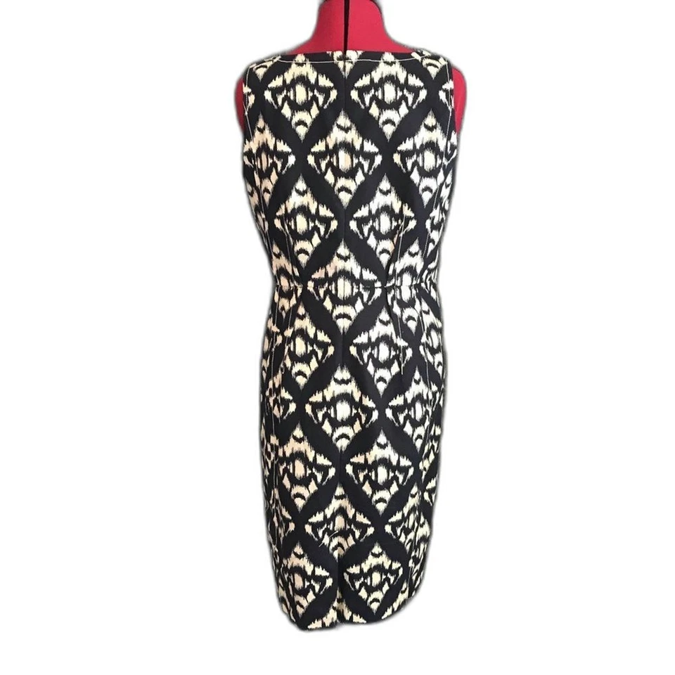 Talbots Dress Women’s Size 8 Navy Blue & White Cotton Sleeveless Sheath Classic - Image 2 of 4