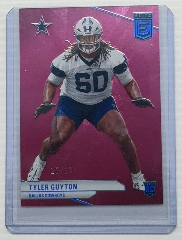 2024 Donruss Elite Tyler Guyton FOTL Pink Rookie RC #12/13 #151 Dallas Cowboys