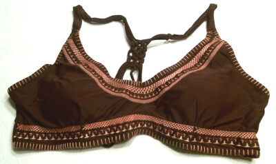 Joe Boxer Sahara Collection, Wine Embroidered Bikini Top, Juniors PLUS, NWT 