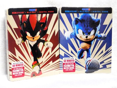 Sonic The Hedgehog 3: Shadow & Sonic Editions (4K/Blu-ray, 2025, STEELBOOK) NEW