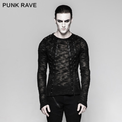 Punk Rave New Design Rock Black Mens Gothic Steampunk Motocycle T