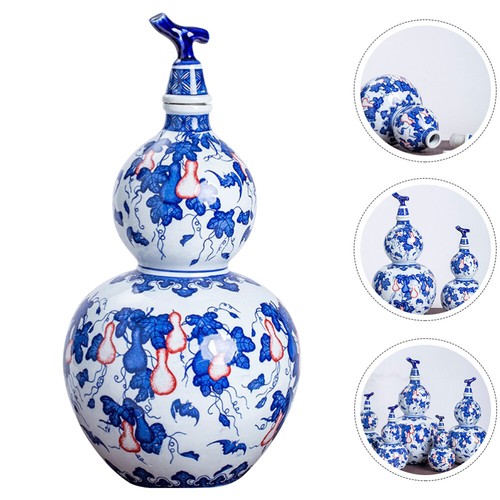 Weinflasche Aus Blauem Und Weißem Porzellan Reisen Vorratsflasche - Bild 10 von 12