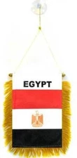 Egypt MINI BANNER FLAG GREAT FOR CAR & HOME MIRROR HANGING 2 SIDED (FI)