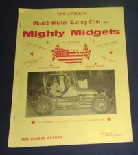 1971 Lew Stoltz's United Sates Racing Club Mighty Midgets Program Bob Olivero