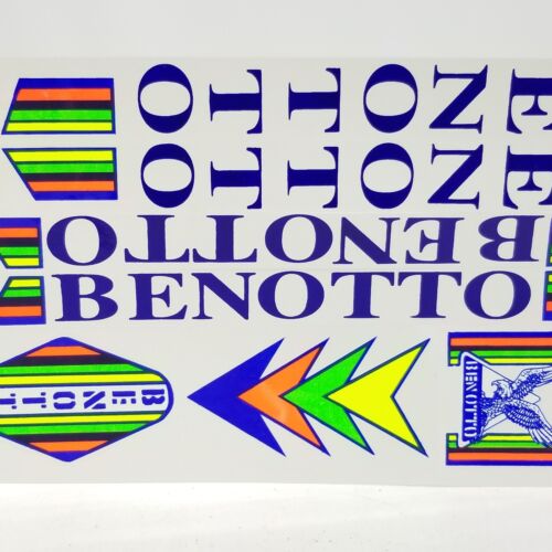 Juego de calcomanías Benotto italianas de colección marco pegatinas ciclismo azul amarillo verde brillo - Imagen 3 de 9