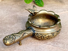 Antique Chinese Brass Iron Pan Cherry Blossoms and Bird