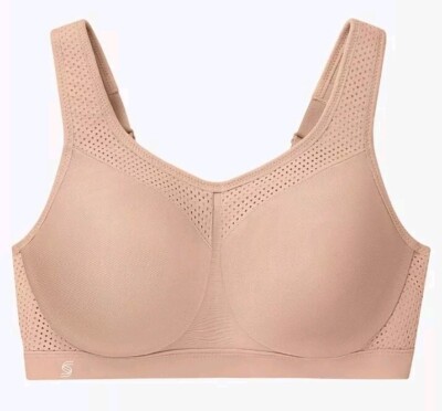Glamorise SPORT 9066 Size 38C Full Figure High Impact Wonderwire Sport Bra Beige