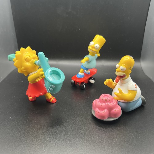 Vintage The Simpsons Camping 90s Burger King Toy Lot Of 3 - Picture 2 of 5