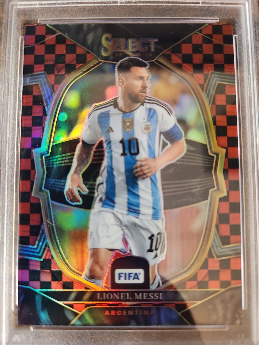 2022-23 Select FIFA Lionel Messi Checkerboard SSP PSA 10 Gem Mint