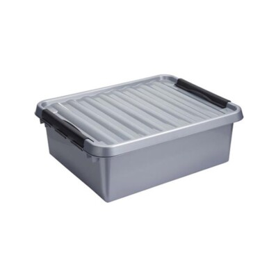 3 Stück - SUNWARE Q-Line Box - 25 Liter - 50 x 40 x 18cm - silber/schwarz