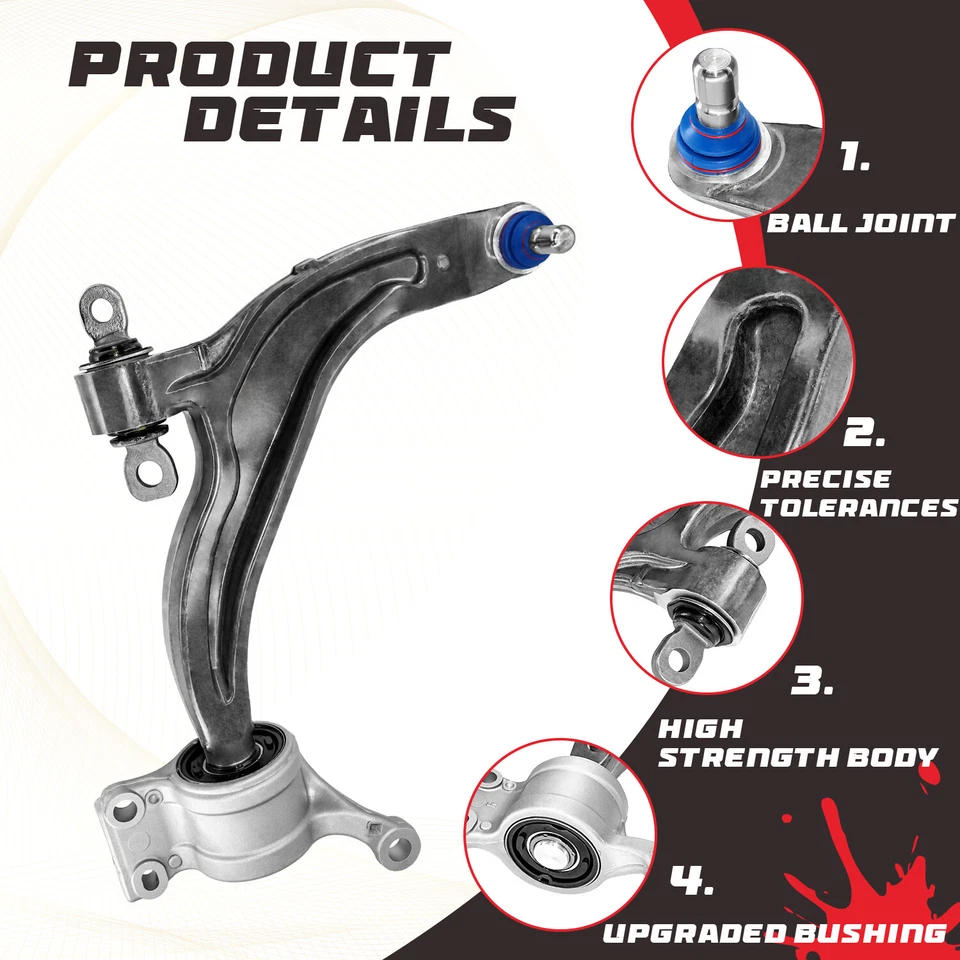 2Pcs Aluminium Front Lower Control Arm for 2017-2020 Chrysler Pacifica - Image 3 of 4
