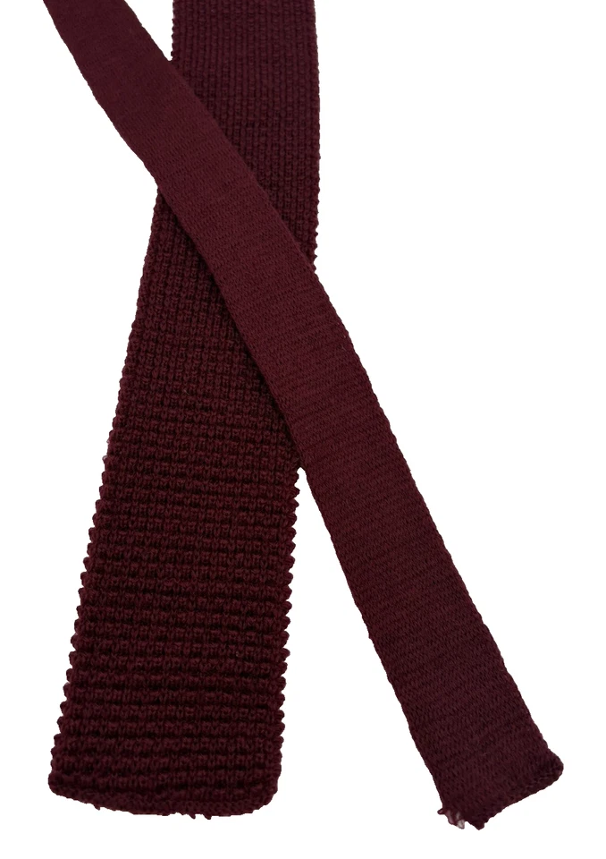 Corbata de Lana EXTREMO CUADRADO Para Hombre Gallo Nit Mohair Granate Diseñador Corbata Cuadrada Estrecha Foto 3 de 4