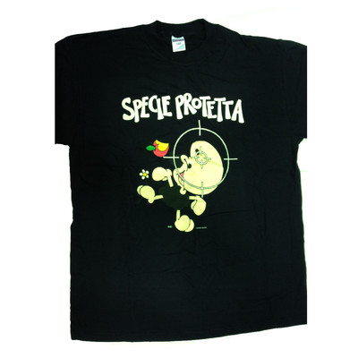 T-shirt humorous PECORA NERA 100% cotton blue PROTECTED SPECIES