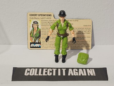 GI Joe 1985 ARAH Lady Jaye v1 #12bb1 nice w/ file card