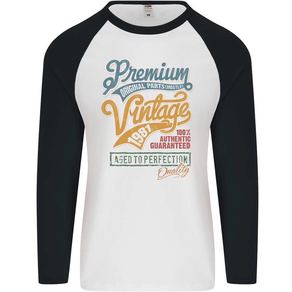 Aged To Perfection 45th Geburtstag 1981 Herren L/S Baseball Maglietta - Bild 1 von 4