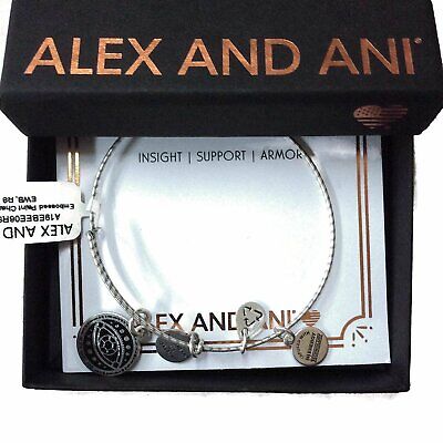 Alex and Ani Women's Embossed Paint Charm Evil Eye Charm Bangle Silver,...