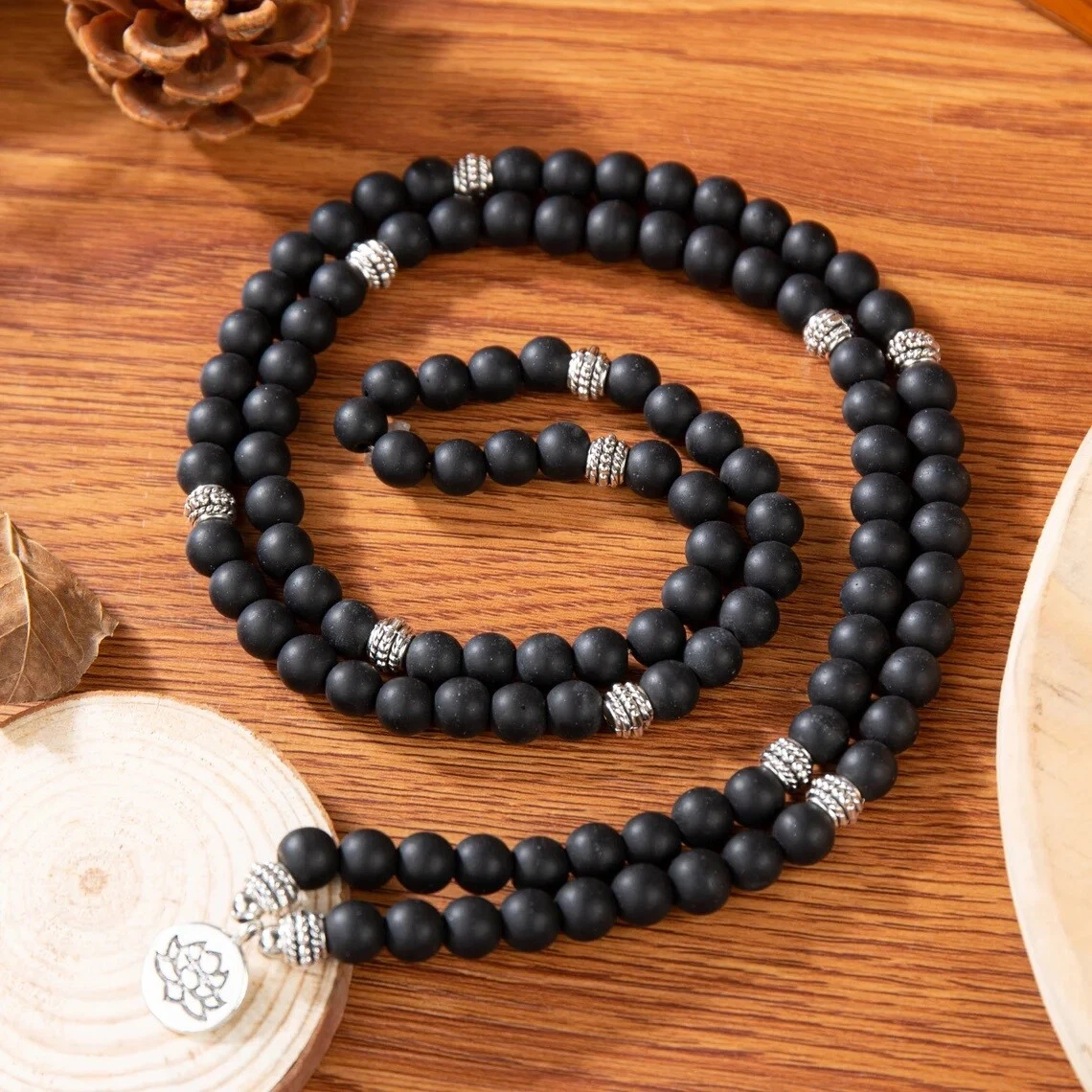 Black mala beads deals
