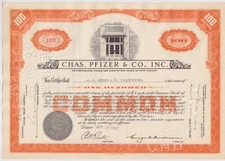 1942 Chas. Pfizer & Company Stock Certificate New Jersey