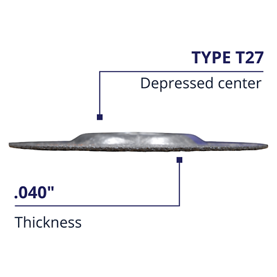 CUT-OFF WHEEL T-1 STAINLESS 4-1/2 X .040 X 7/8 XT10 (206162) (RHD