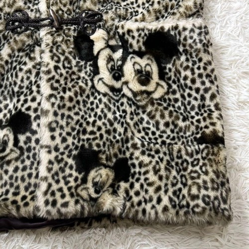 Disney Apparence PARIS Leopard Fur Coat Black White Acrylic Size Free Used Japan - Picture 15 of 18