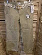 Dockers Women's Size 8 Tan Belted Favorite Fit Chino Pants 5 Pocket Casual NWT