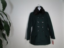 Nwt Sprit Stylish Double Breasted Wool Coat Emerald Green Small