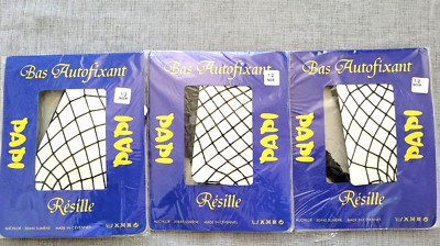 3 Paar große Netzstrümpfe PAPI Made in France GRÖSSE 2 FR40/42 UK9 USA/D38/40