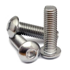 #10-32 Stainless Steel Button Head Socket Cap Screws, SAE Fine Thread 18-8 / A2