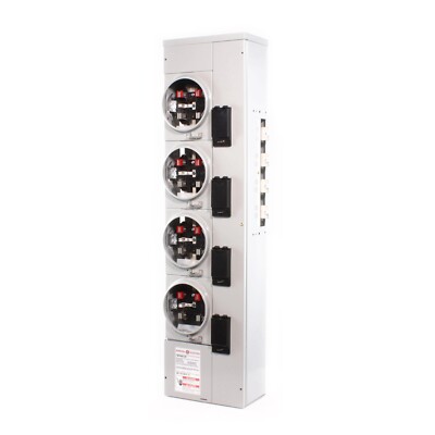 NIB GE TMPR8412RHB 4 RINGLESS SOCKET MODULAR METER STACK 125A 800A 3PH ...
