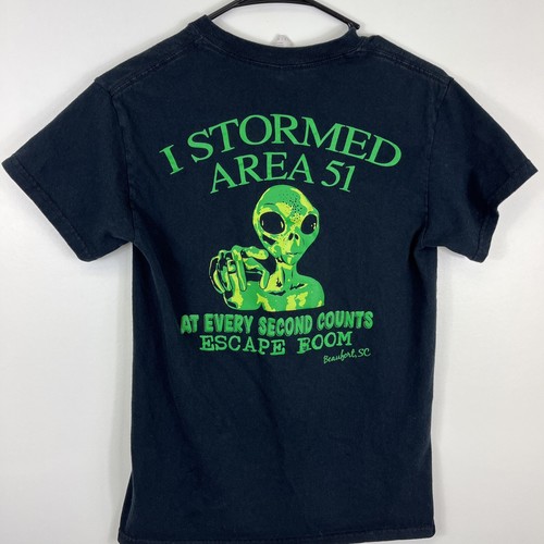 Area 51 Alien T-shirt I Stormed Area 51 Tee Every Second Counts Escape Room Sz S