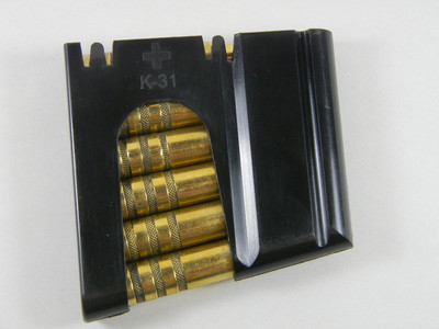 SET OF 2  K-31 SCHMIDT RUBIN RIFLE POLYMER STRIPPER CLIPS 6 ROUND.