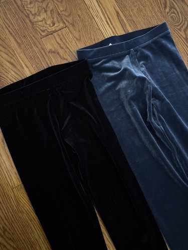 Never worn 2 pairs of Jcrew girls leggings velvet size 12 black and purple blue - Picture 4 of 5