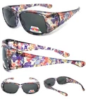 Womens Polarized FIT OVER Sunglasses Cover Rx Glasses Rhinestones Trans Purple