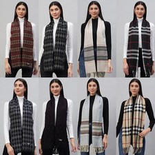 5 PC Lot Winter Unisex Cashmere Plaid India Made Lightweight Scarves Wool Scarf