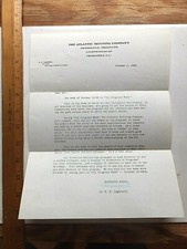 1949 Atlantic Refining Company Letter to Dealers Promoting Oil Progress Week