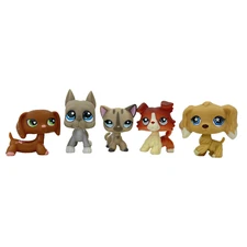 5pcs/lot Littlest pet shop dogs and short hair cat #556 #184 #468 #1542 #748