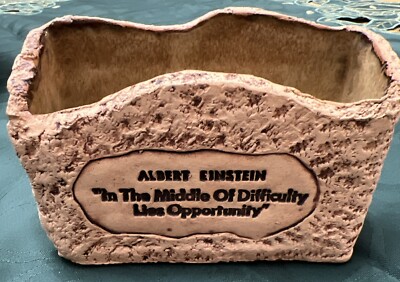 Einstein Card Holder Ceramic  In The Middle Of Difficulty Lies Opportunity 