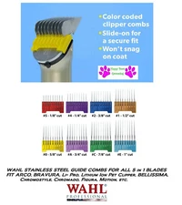 WAHL Stainless Steel ATTACHMENT GUIDE COMB For ARCO,BRAVURA, 5in1(5 in 1)Blades
