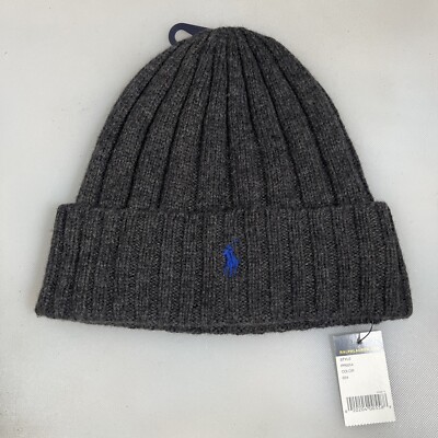 POLO RALPH LAUREN Gray Knit Beanie with RL Logo Polo Ralph Lauren RL Mascot Beanie - Charcoal | Garmentory main image 3
