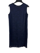 Uniqlo Blue Lace Overlay Lined Sleeveless Dress M