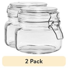 2-Pack 38 oz Glass Canister with Locking Lid Airtight Food Storage Container